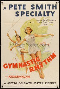 6t035 GYMNASTIC RHYTHM 1sh '52 wonderful art of sexy Danish Olympic girls jumping rope!