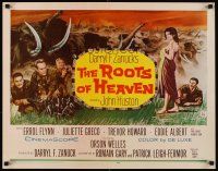 6t171 ROOTS OF HEAVEN 1/2sh '58 directed by John Huston, Errol Flynn & sexy Julie Greco in Africa!
