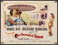 6t173 TUNNEL OF LOVE style A 1/2sh '58 romantic art of Doris Day & Richard Widmark + sexy Gia Scala!
