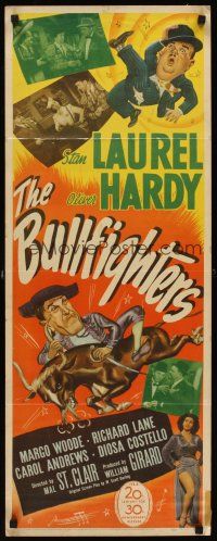 6t177 BULLFIGHTERS insert '45 great wacky artwork & photos of Stan Laurel & Oliver Hardy!