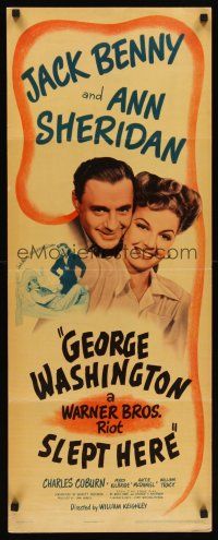 6t182 GEORGE WASHINGTON SLEPT HERE insert '42 sexy Ann Sheridan & Jack Benny the great lover!