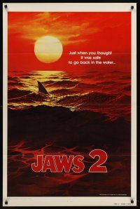6t219 JAWS 2 undated teaser 1sh '78 just when you thought it was safe to go back in the water!
