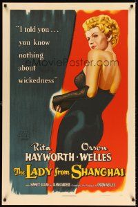 6t455 LADY FROM SHANGHAI S2 recreation 1sh 2000 incredible full-length art of sexiest Rita Hayworth!