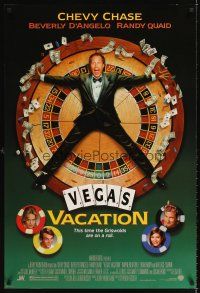 6t224 NATIONAL LAMPOON'S VEGAS VACATION DS 1sh '97 great image of Chevy Chase on roulette wheel!