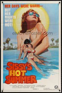 6t080 SISSY'S HOT SUMMER 1sh '79 great sexy art, her days were warm, but her nights were hot!