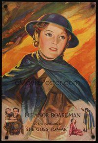 6t240 SHE GOES TO WAR special 16x23 '29 close up art of Eleanor Boardman as World War I soldier!