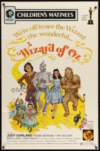 6t104 WIZARD OF OZ 1sh R72 different art of Judy Garland & friends arm-in-arm on Yellow Brick Road!