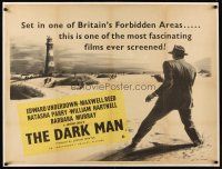 6w091 DARK MAN British quad '51 art of gangster with gun at lighthouse by Eric W. Pulford!