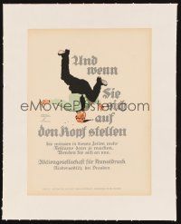 6w171 UND WENN SIE SICH AUF DEN KOPF STELLEN linen German 9x12 art print '26 by Ludwig Hohlwein!