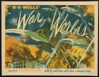6w001 WAR OF THE WORLDS style B 1/2sh '53 HG Wells classic George Pal, best warships attacking art!