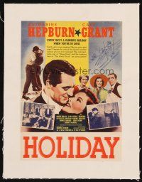 6w105 HOLIDAY linen trade ad '38 romantic close up of Katharine Hepburn & Cary Grant!