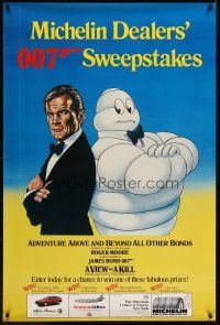 6w086 VIEW TO A KILL special 32x49 '85 art of Roger Moore as James Bond with Michelin Man!