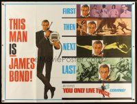 6w085 YOU ONLY LIVE TWICE teaser subway poster '67 art of Connery + other 007 movies, rare!