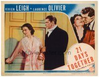 6x169 21 DAYS TOGETHER LC '40 close up of pretty Vivien Leigh in nightgown with suave Leslie Banks