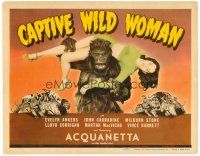6x046 CAPTIVE WILD WOMAN TC '43 wonderful image of giant ape carrying sexy terrified Acquanetta!