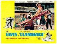 6x262 CLAMBAKE LC #4 '67 Elvis Presley & guys hold up sexy girl on surfboard!
