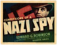 6x049 CONFESSIONS OF A NAZI SPY TC '39 great moody art of Edward G. Robinson by swastika!