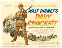 6x053 DAVY CROCKETT, KING OF THE WILD FRONTIER TC '55 Disney, classic art of Fess Parker!