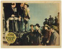6x313 DODGE CITY Other Company LC '39 Errol Flynn holds gun on Bruce Cabot standing by train!