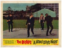 6x393 HARD DAY'S NIGHT LC #2 '64 great image of all four Beatles clowning around outdoors!