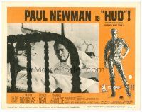 6x417 HUD LC #4 '63 great close up of Paul Newman & Patricia Neal in bed, Martin Ritt classic!