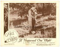 6x440 IT HAPPENED ONE NIGHT LC R48 Clark Gable & Claudette Colbert hugging in field, Frank Capra!
