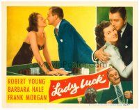 6x466 LADY LUCK LC #5 '46 Robert Young & Barbara Hale standing over the craps gambling winnings