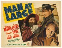 6x098 MAN AT LARGE TC '41 FBI agent George Reeves gets Marjorie Weaver & stops German spies!