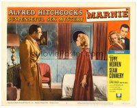 6x496 MARNIE LC #1 '64 Alfred Hitchcock, Sean Connery glares at Tippi Hedren in bedroom on boat!