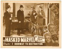 6x498 MASKED MARVEL chapter 7 LC '43 Republic serial, Doorway to Destruction, cool border art!