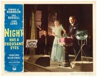6x546 NIGHT HAS A THOUSAND EYES LC #7 '48 Edward G. Robinson is a true clairvoyant posing as fake!