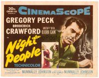 6x113 NIGHT PEOPLE TC '54 great close up art of military soldier Gregory Peck in uniform!