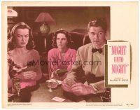 6x549 NIGHT UNTO NIGHT LC #8 '49 Ronald Reagan, Viveca Lindfors & Osa Massen in tense bridge game!