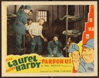6x568 PARDON US LC R44 Stan Laurel watches convict Walter Long beat up Oliver Hardy in jail cell!