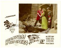 6x573 PHANTOM OF THE OPERA photolobby '43 Nelson Eddy, Susannah Foster & Barrier by dead man!