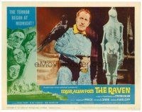6x601 RAVEN LC #2 '63 great close up of Vincent Price with bird perched on his shoulder, Poe!
