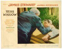 6x606 REAR WINDOW LC #3 '54 Alfred Hitchcock, Raymond Burr pushes Jimmy Stewart out of window!