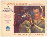 6x608 REAR WINDOW Spanish LC '54 Hitchcock, best different c/u of Jimmy Stewart with Burr in lens!