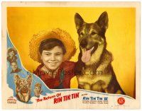 6x619 RETURN OF RIN TIN TIN LC #4 '47 great portrait of Bobby Blake with the famous German Shepherd