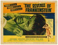 6x127 REVENGE OF FRANKENSTEIN TC '58 great close up artwork of the monster being choked!