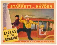 6x625 RIDERS OF THE BADLANDS LC '41 Charles Starrett & Russell Hayden on stagecoach!