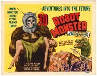 6x131 ROBOT MONSTER TC '53 3-D, the worst movie ever, great wacky art of the beast carrying girl!