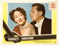 6x016 SUNSET BOULEVARD LC #7 '50 great close up of William Holden & smiling Gloria Swanson!
