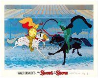 6x701 SWORD IN THE STONE LC '64 Disney, cool cartoon image of joust scene!