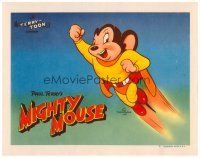 6x711 TERRY-TOON LC #1 '46 wonderful cartoon image of Paul Terry's Mighty Mouse flying!