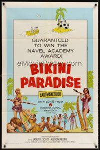 6y081 BIKINI PARADISE 1sh '67 wins Navel Academy Award, wacky images!
