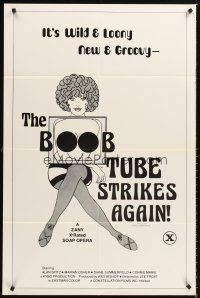 6y108 BOOB TUBE STRIKES AGAIN 1sh '77 wild art from zany sex-soap opera!
