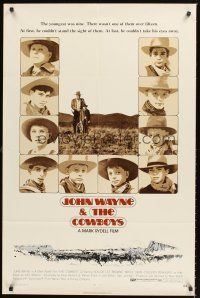 6y181 COWBOYS 1sh '72 big John Wayne gave these young boys their chance to become men!