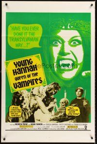 6y189 CRYPT OF THE LIVING DEAD 1sh '73 Young Hannah Queen of the Vampires, the Transylvanian way!