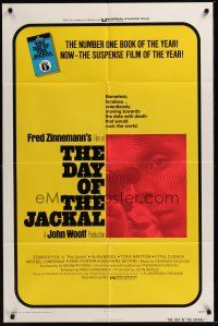 6y193 DAY OF THE JACKAL 1sh '73 Fred Zinnemann assassination classic, master killer Edward Fox!